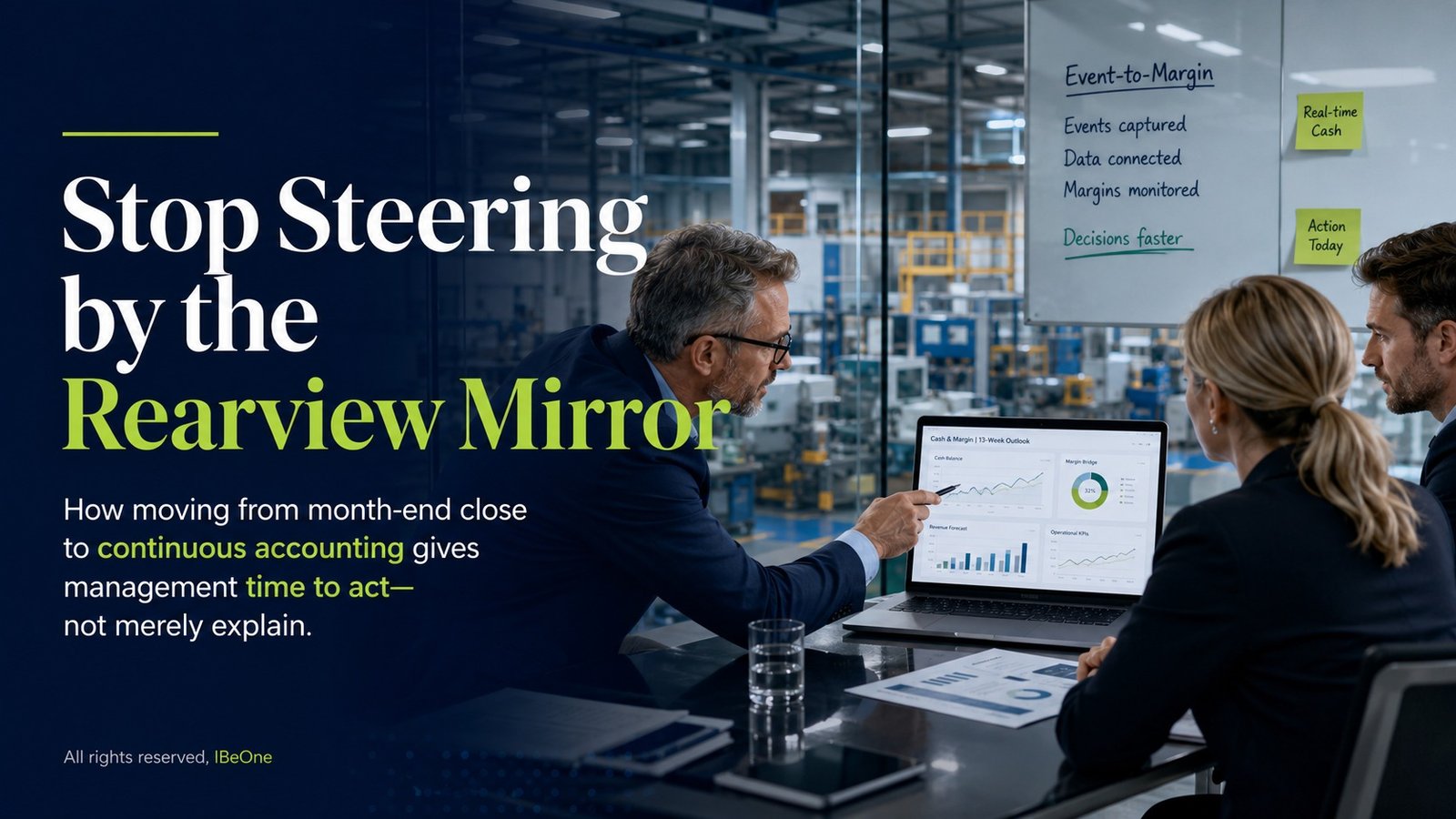 Finance leaders using continuous accounting and Event-to-Margin analysis in an engineering business